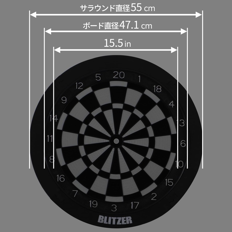 BLITZER (ブリッツァー) 練習用 ソフトダーツボード 15.5インチ 静音
