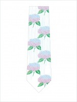 雨×紫陽花ネクタイ(白)