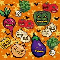 ハロウィン野菜おばけミニタオル