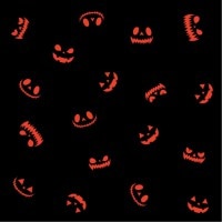ハロウィンかぼちゃおばけの顔ミニタオル