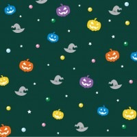 ハロウィンかぼちゃと魔女帽子ミニタオル