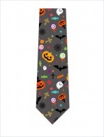 ハロウィン詰め込みネクタイ(グレー)