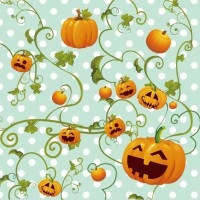 ハロウィン蔦とかぼちゃミニタオル