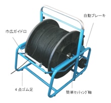 【販売終了】2000m巻光ケーブルドラムも一人で楽々セット可能！光ケーブルドラムリール　TSR-2000S