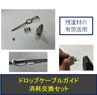 ついに消耗部品を現場で交換が実現　ドロップケーブルガイド消耗交換セット