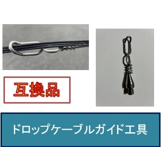 【低コスト互換品】防護管すらもそのまま越えていく優れモノ！既設ドロップケーブルを把持する先端具　ＩＴロッド用ドロップケーブルガイド工具 互換品
