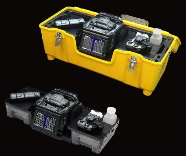 ８心融着機としても利用可能な１２心光ファイバ融着接続機（カッター、ストリッパ、ファイバホルダｘ6組他）セット　90R12