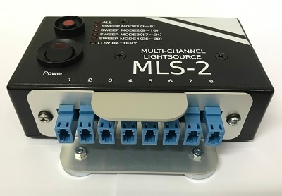 多心光ファイバ心線の断線確認や心線対照が1人作業で行えるようになる