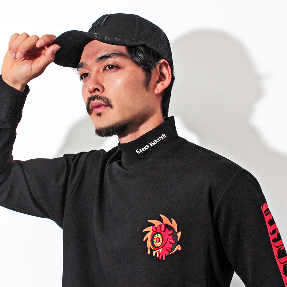 【GREED MONSTER】グリードモンスター GRADATION PRINT モックネック長袖カットソー