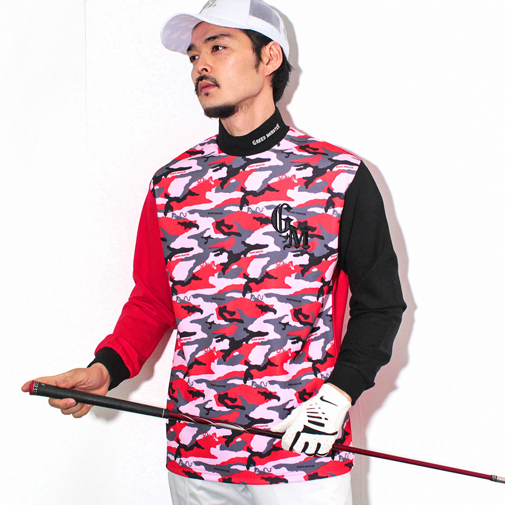 【GREED MONSTER】グリードモンスター CAMOUFLAGE モックネック長袖カットソー