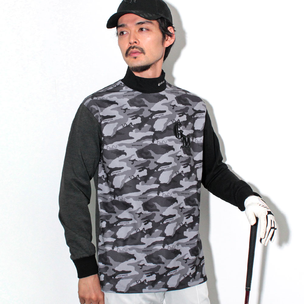 【GREED MONSTER】グリードモンスター CAMOUFLAGE モックネック長袖カットソー