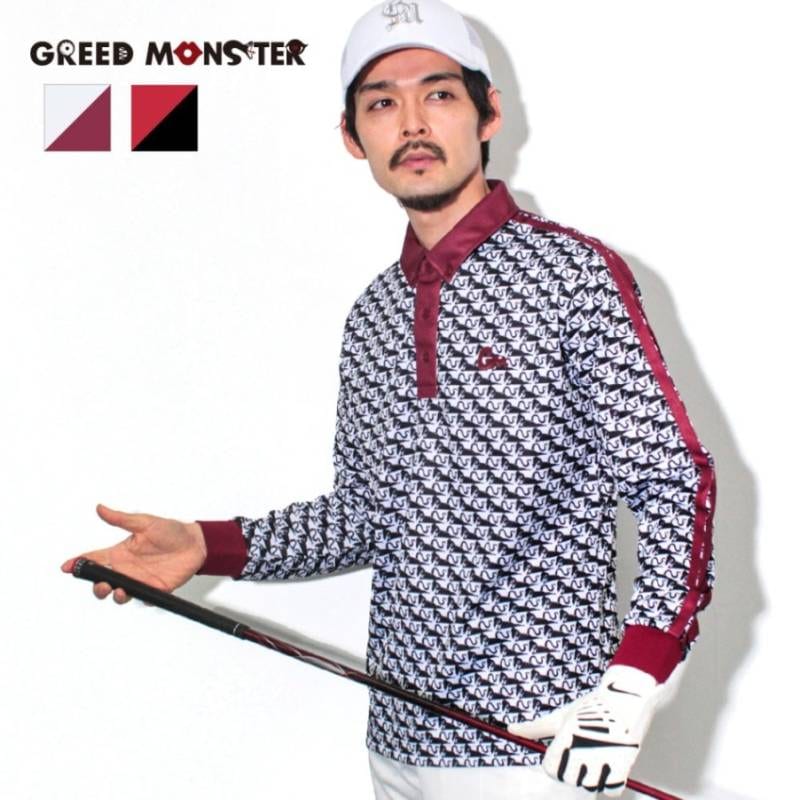 【GREED MONSTER】グリードモンスター ATHERA WHOLE PATTERN 長袖ポロシャツ