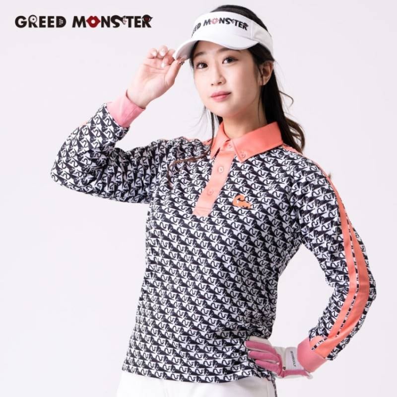 【GREED MONSTER】グリードモンスター ATHERA WHOLE PATTERN 長袖ポロシャツ
