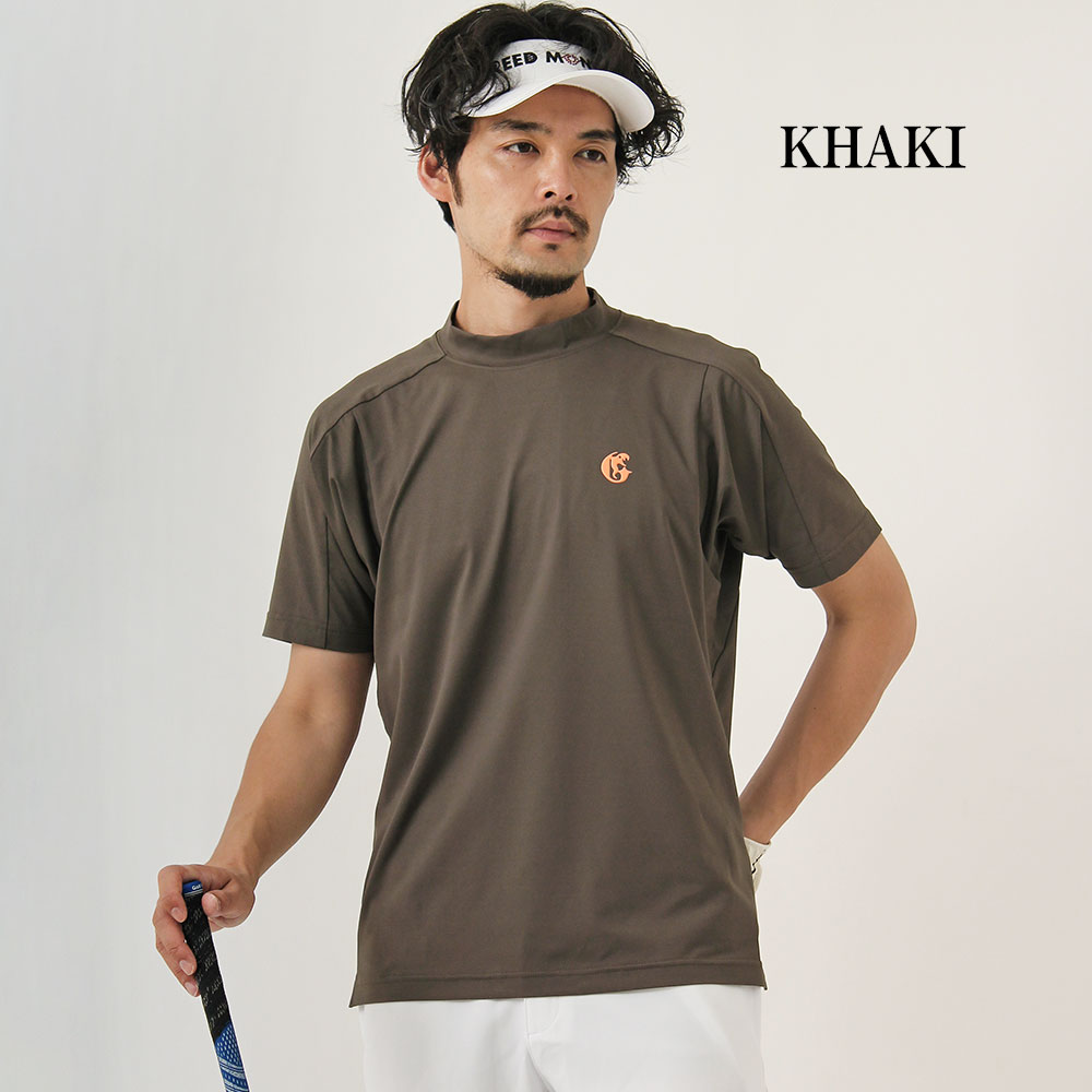 国産バックラインプリント半袖モックネックカットソー【GREED MONSTER】