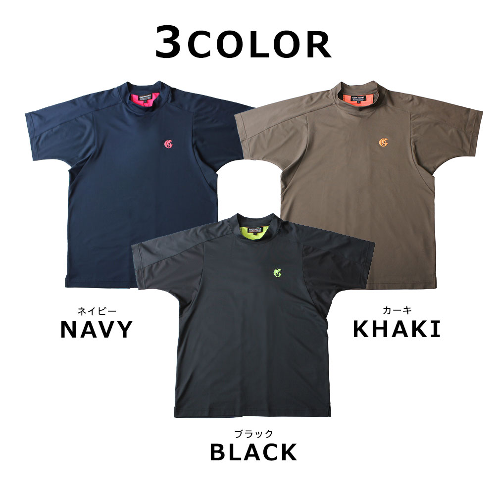 国産バックラインプリント半袖モックネックカットソー【GREED MONSTER】