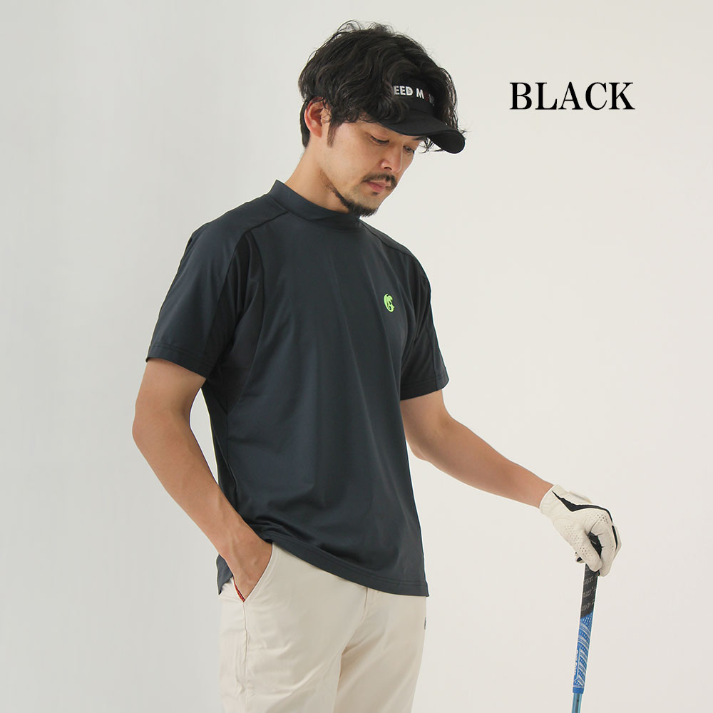 国産バックラインプリント半袖モックネックカットソー【GREED MONSTER】