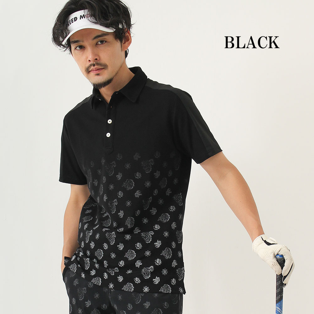 グラデーションモンスターモノグラム半袖ポロシャツ【GREED MONSTER】