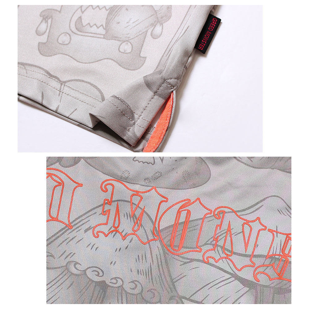 バックプリントマッシュモンスター半袖ハーフZIPカットソー【GREED MONSTER】