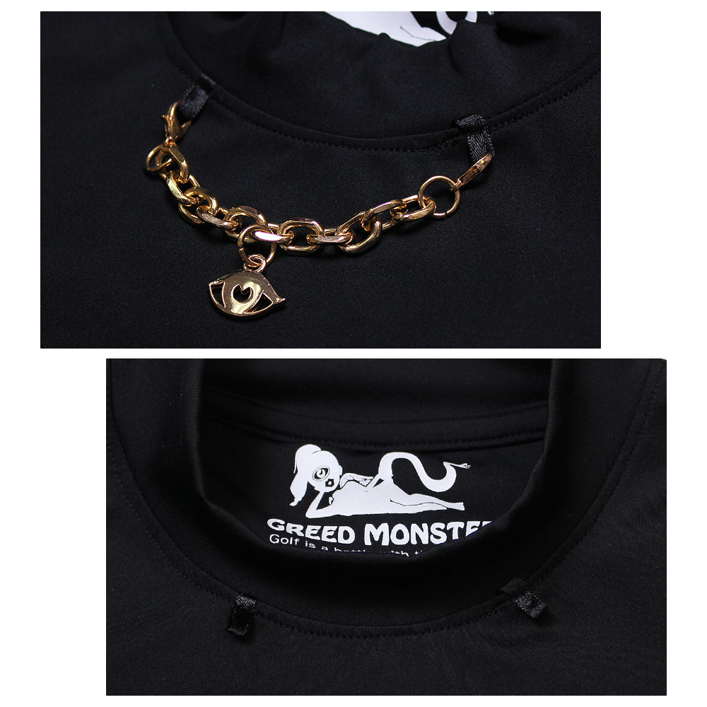 デニムポケットチェーンモックネック半袖カットソー【GREED MONSTER】