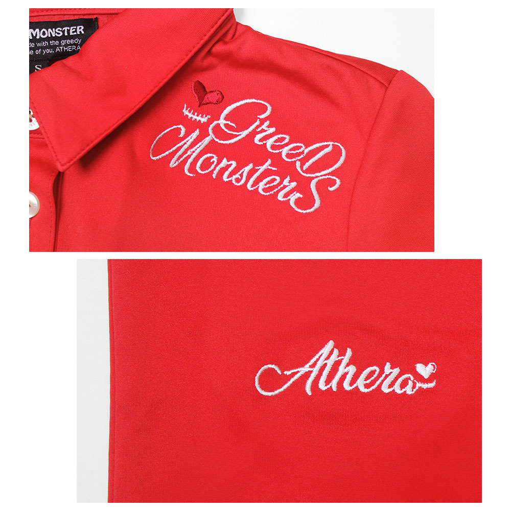 国産ショルダープリント半袖ポロシャツ【GREED MONSTER】