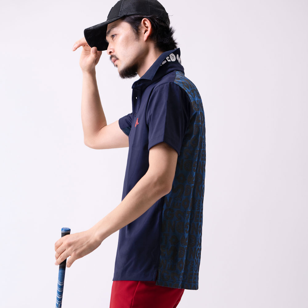 GREED MONSTER】グリードモンスター Back body panel print ポロシャツ