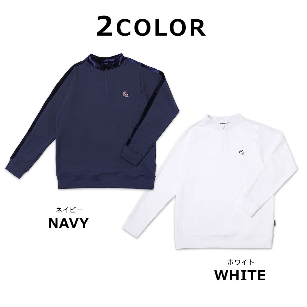 裏フリースバックスカル長袖ハーフZIPカットソー【GREED MONSTER】