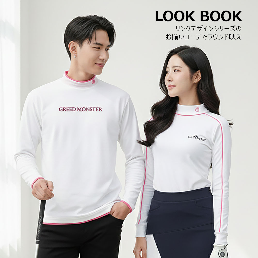裏起毛パイピングライン長袖モックネックカットソー【GREED MONSTER】