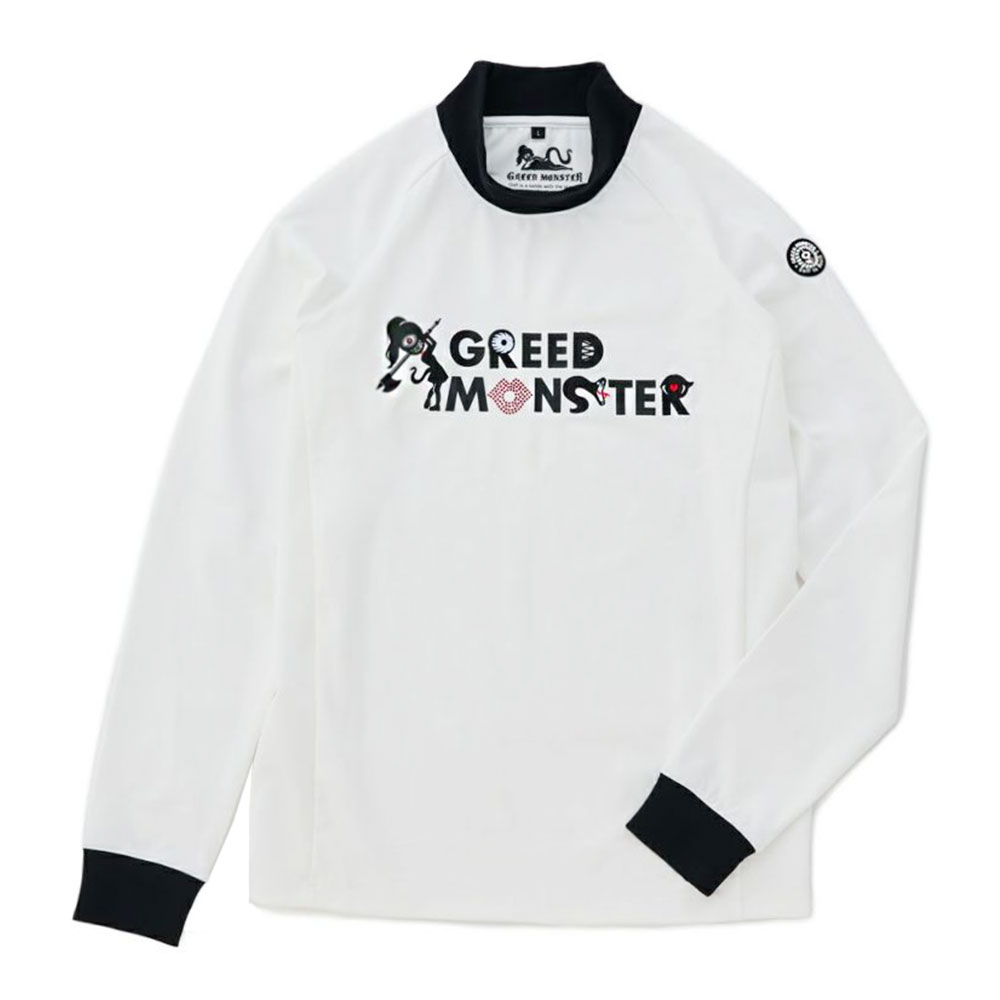 Multi pattern モックネック長袖カットソー