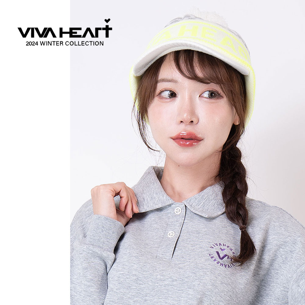 レオパード柄ツバ付きニットキャップ【VIVAHEART】