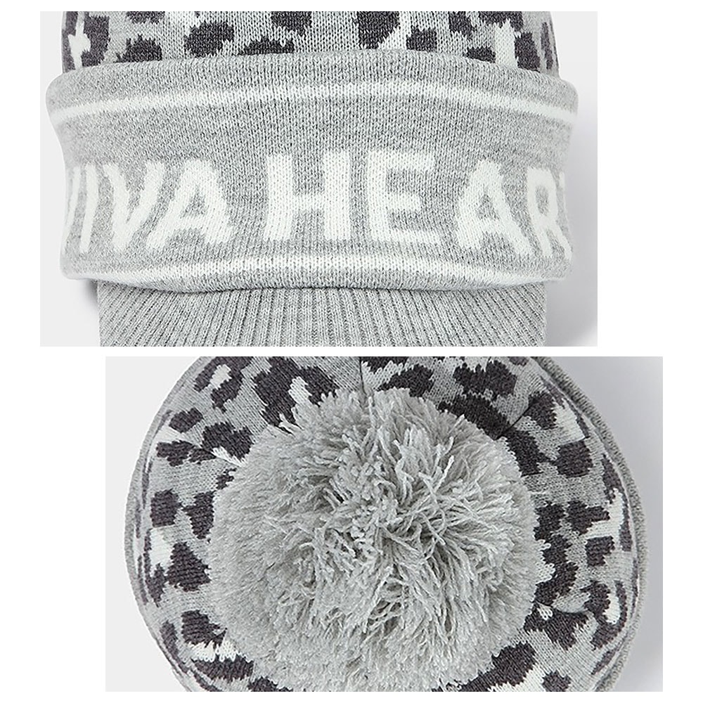 レオパード柄ツバ付きニットキャップ【VIVAHEART】