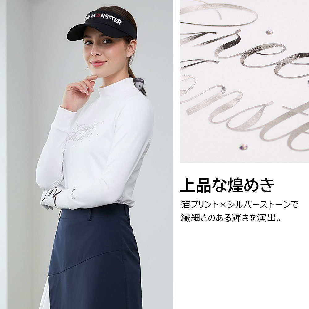 裏フリースバックリボン長袖モックネックカットソー【GREED MONSTER】