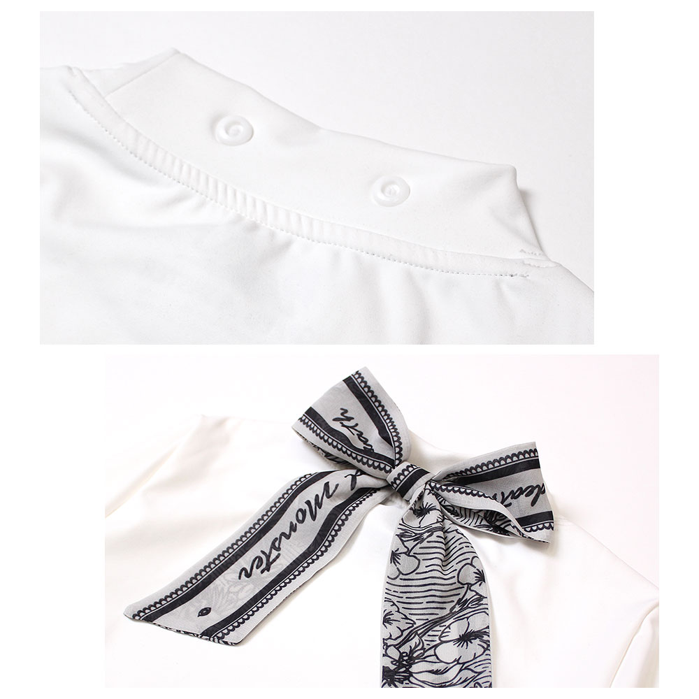 裏フリースバックリボン長袖モックネックカットソー【GREED MONSTER】