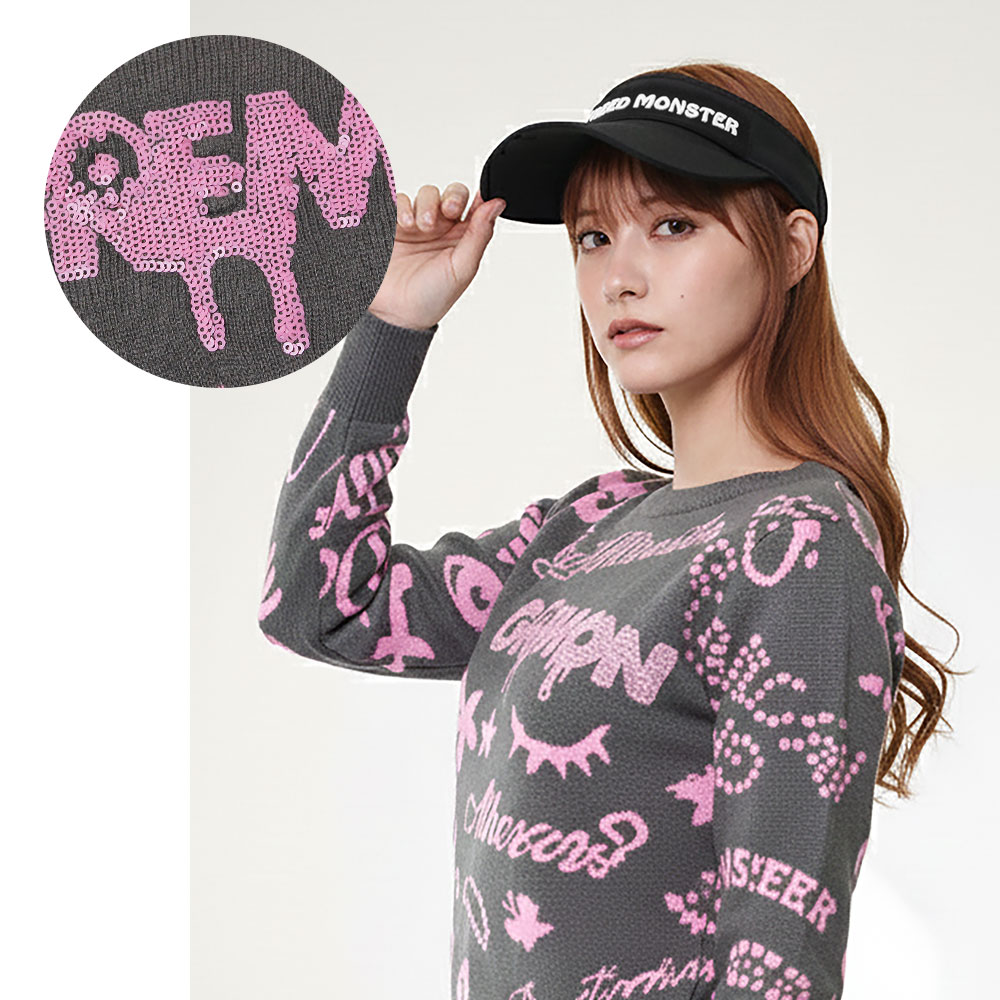 ジャガード総柄長袖ニット【GREED MONSTER】