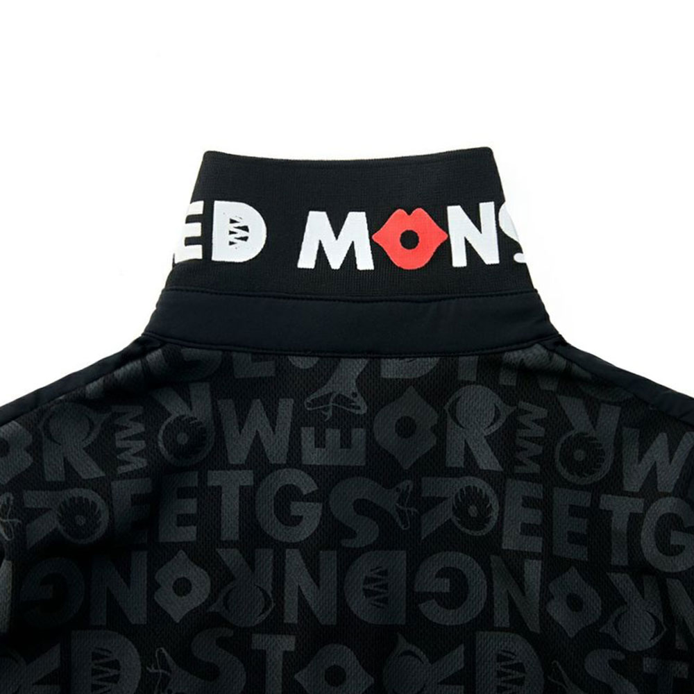 Back MONSTER Pattern 長袖ポロシャツ