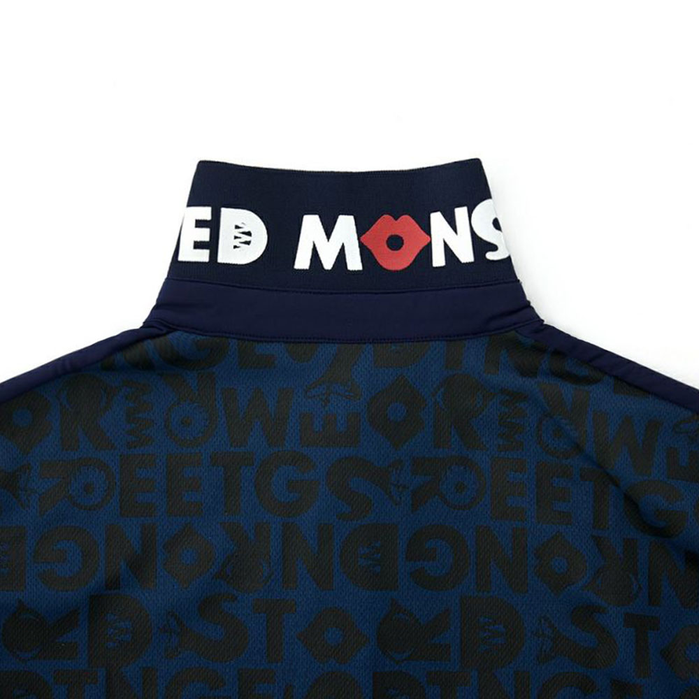 Back MONSTER Pattern 長袖ポロシャツ