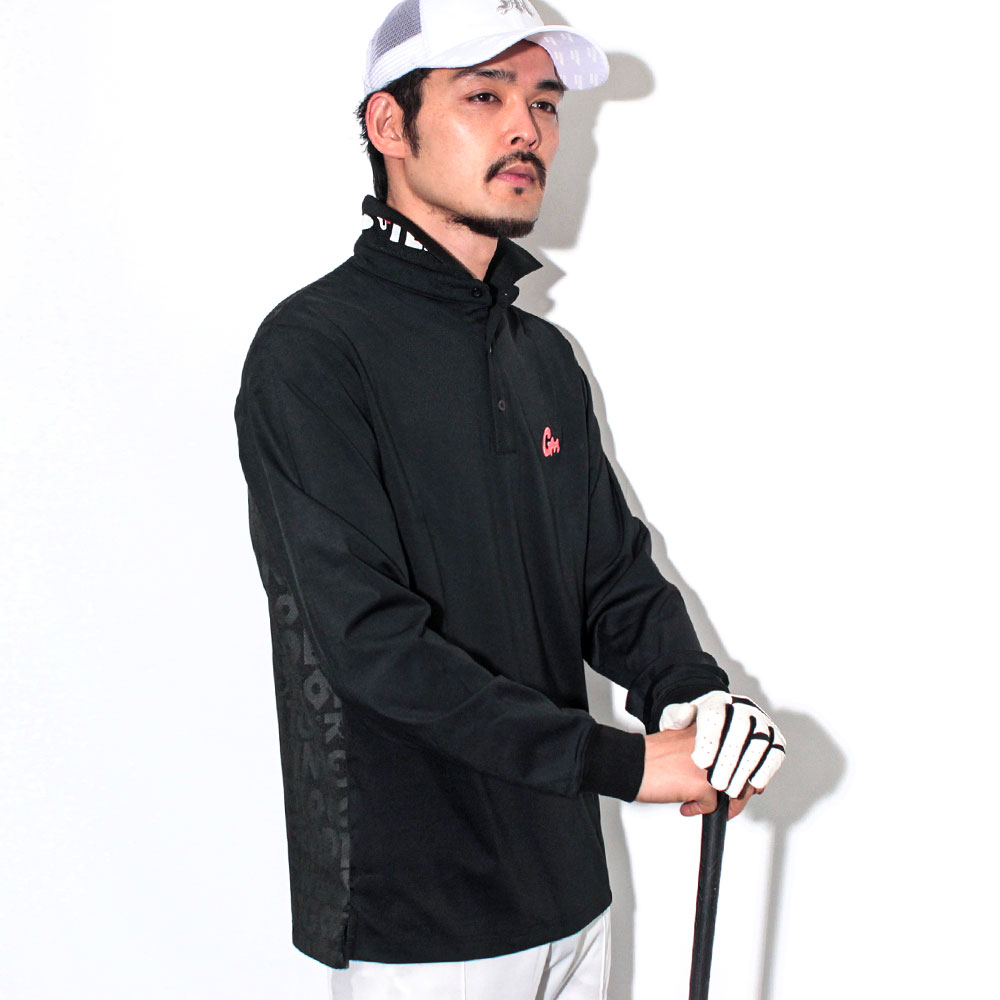 Back MONSTER Pattern 長袖ポロシャツ