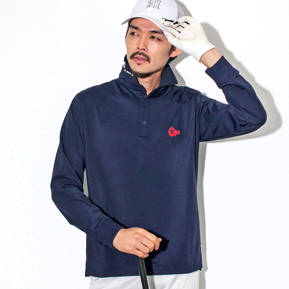 Back MONSTER Pattern 長袖ポロシャツ