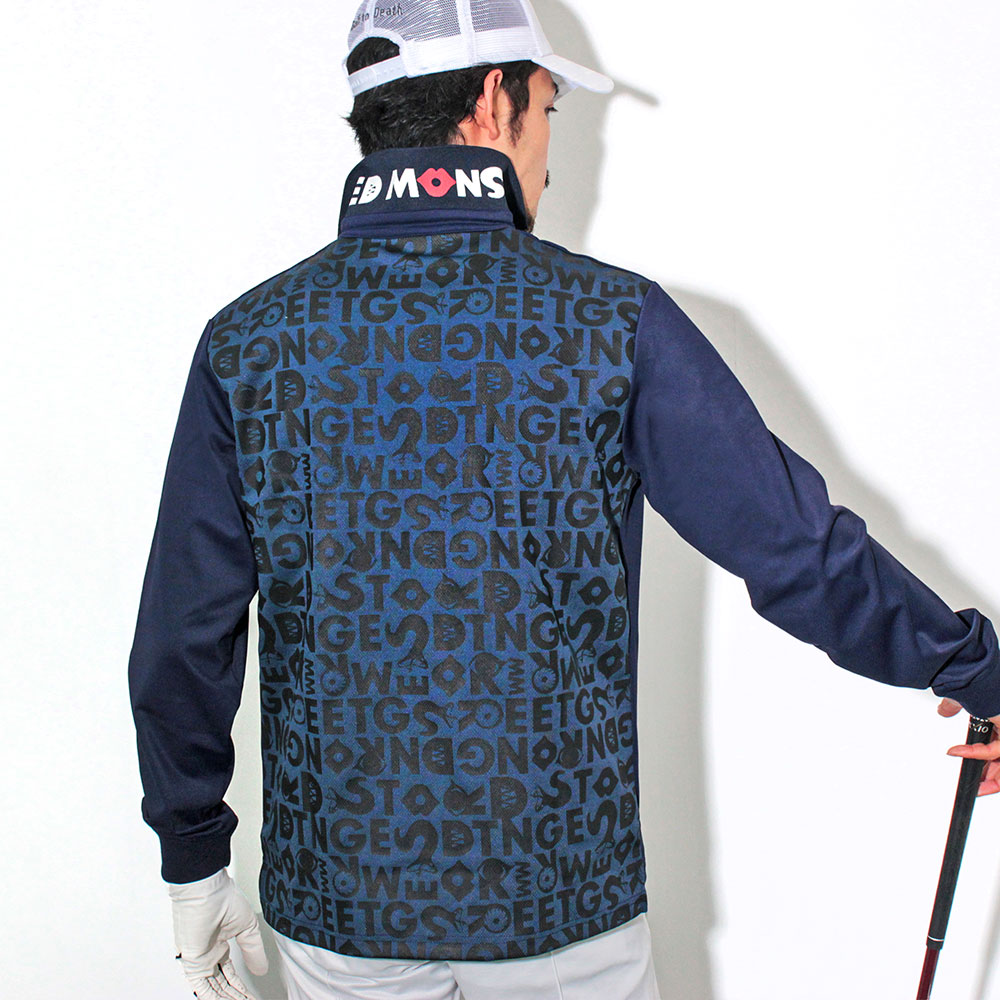 Back MONSTER Pattern 長袖ポロシャツ