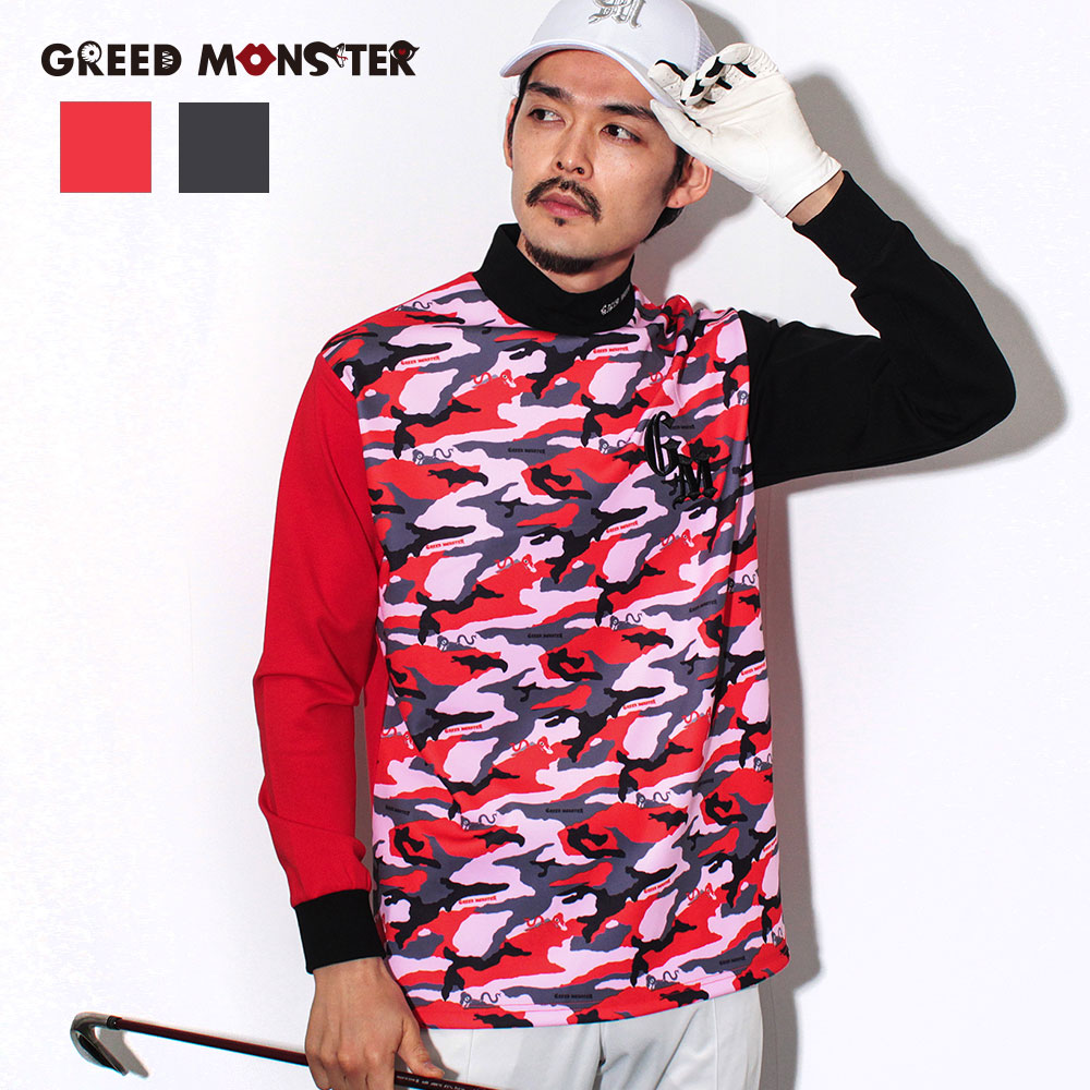 【GREED MONSTER】グリードモンスター CAMOUFLAGE モックネック長袖カットソー