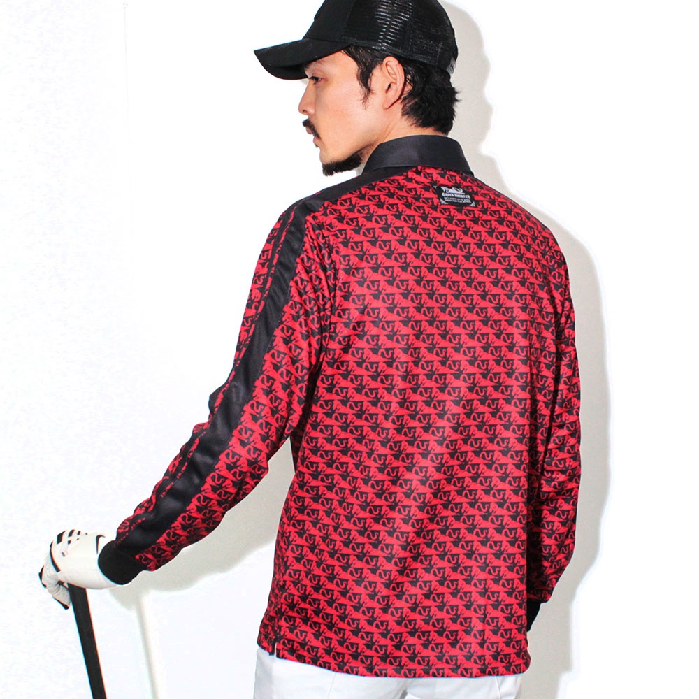 【GREED MONSTER】グリードモンスター ATHERA WHOLE PATTERN 長袖ポロシャツ