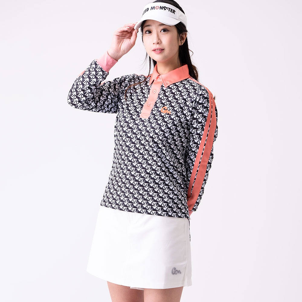 【GREED MONSTER】グリードモンスター ATHERA WHOLE PATTERN 長袖ポロシャツ