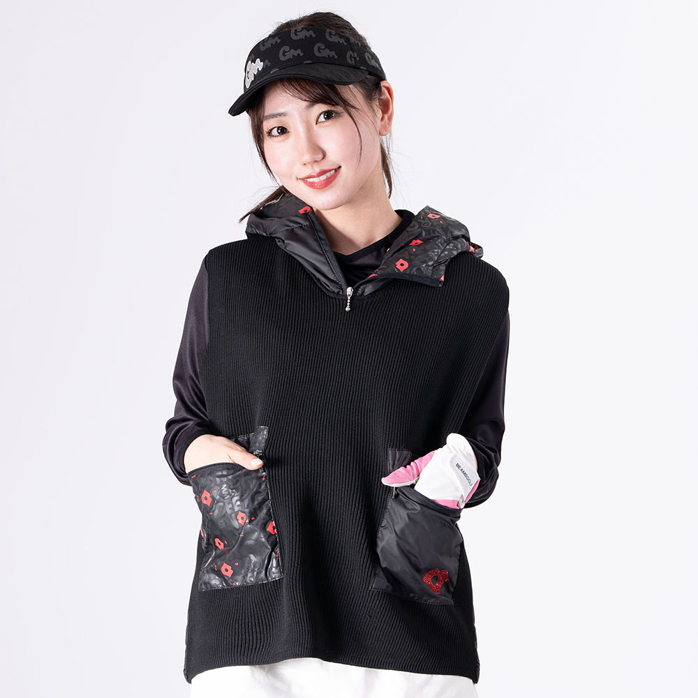 Knit Combination 中綿フードベスト