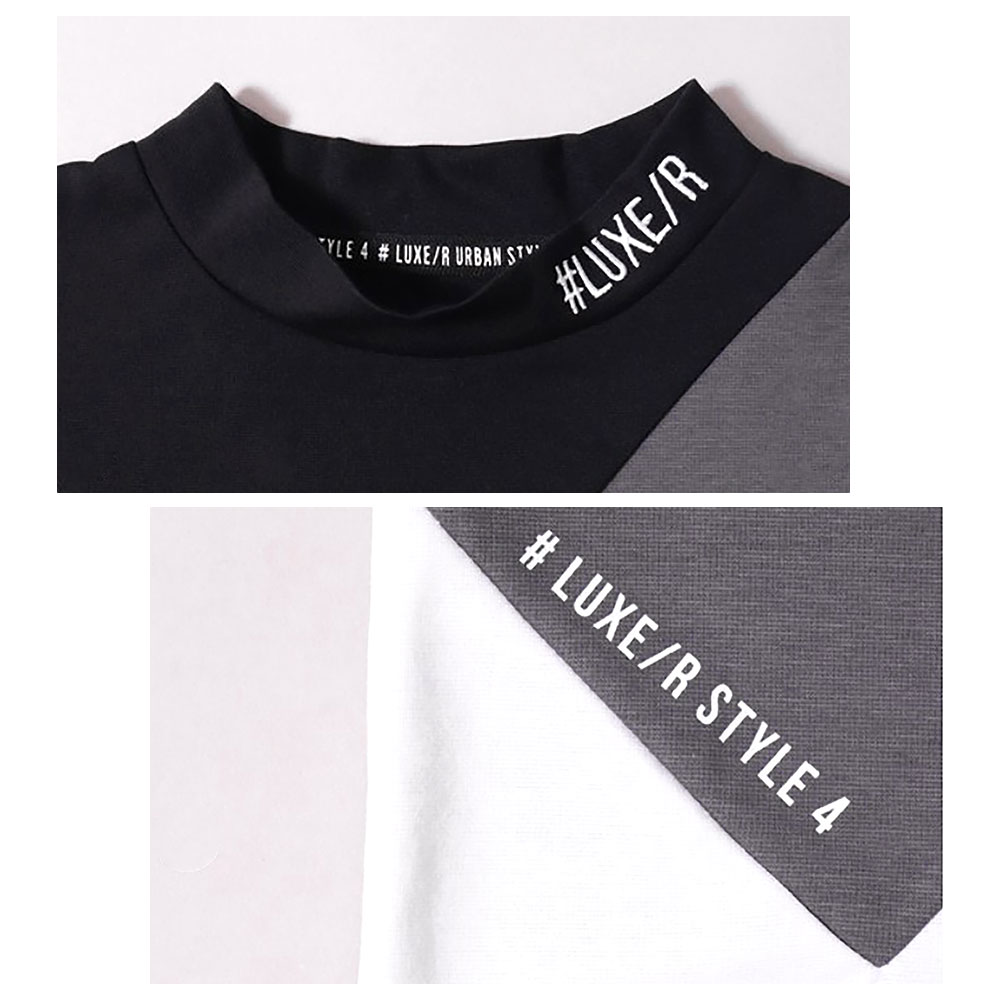 【MENS】LUXE/R GOLF スムース切替デザインモックネックカットソー