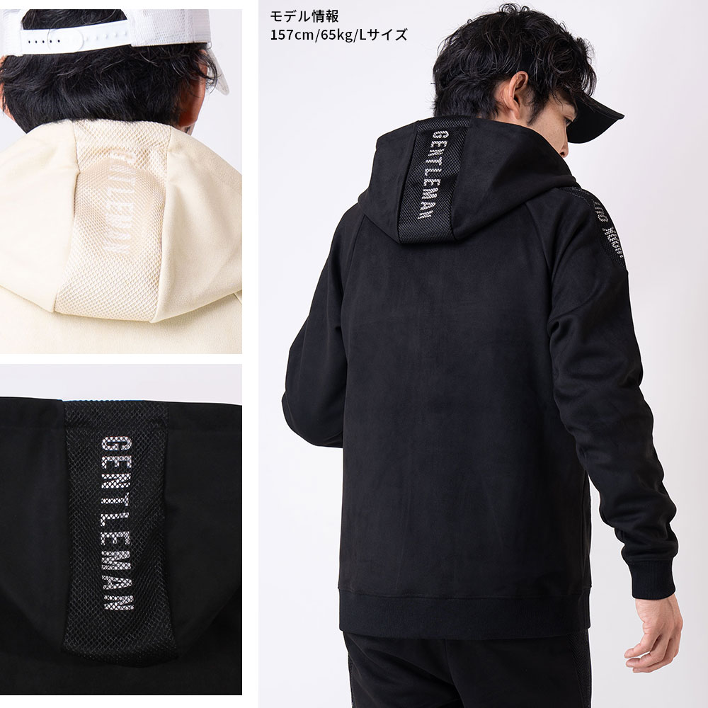LUXE/R GOLF ポリスエード ZIPパーカー ポリスウェード切替マッシュZIPUPパーカー【LUXE/R GOLF