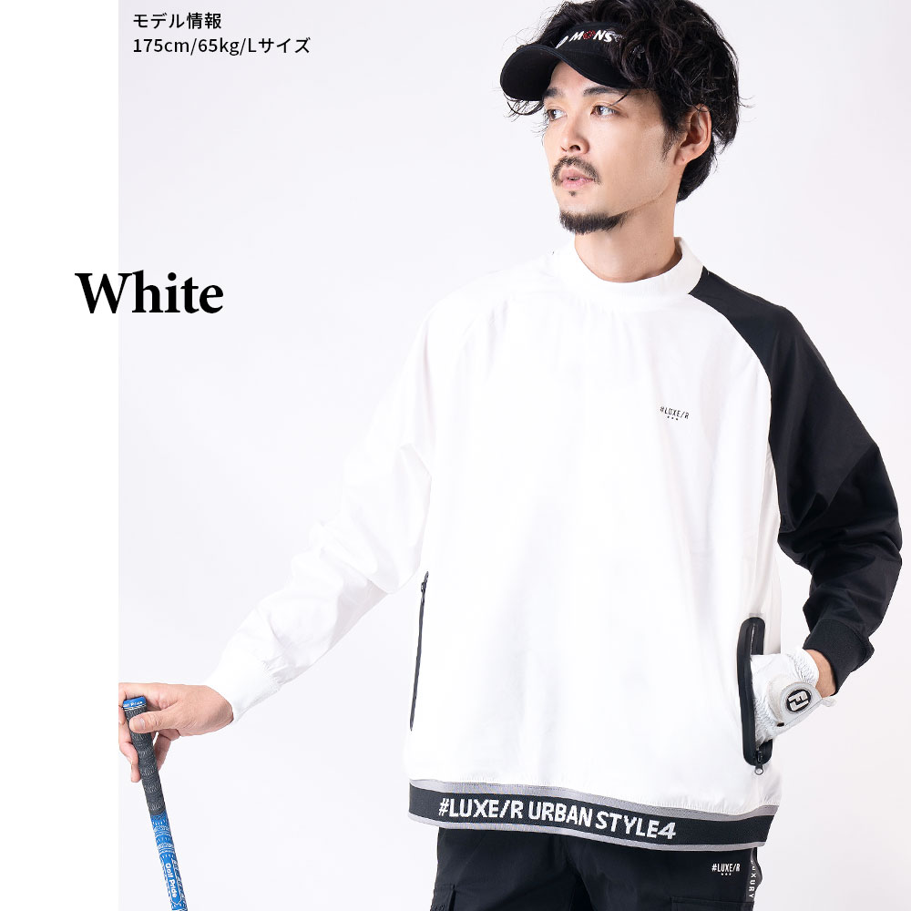 LUXE/R GOLF ストレッチナイロン布帛モックネック LUXE/R GOLF】（45851）＊撥水加工 ストレッチ布帛 モックネック