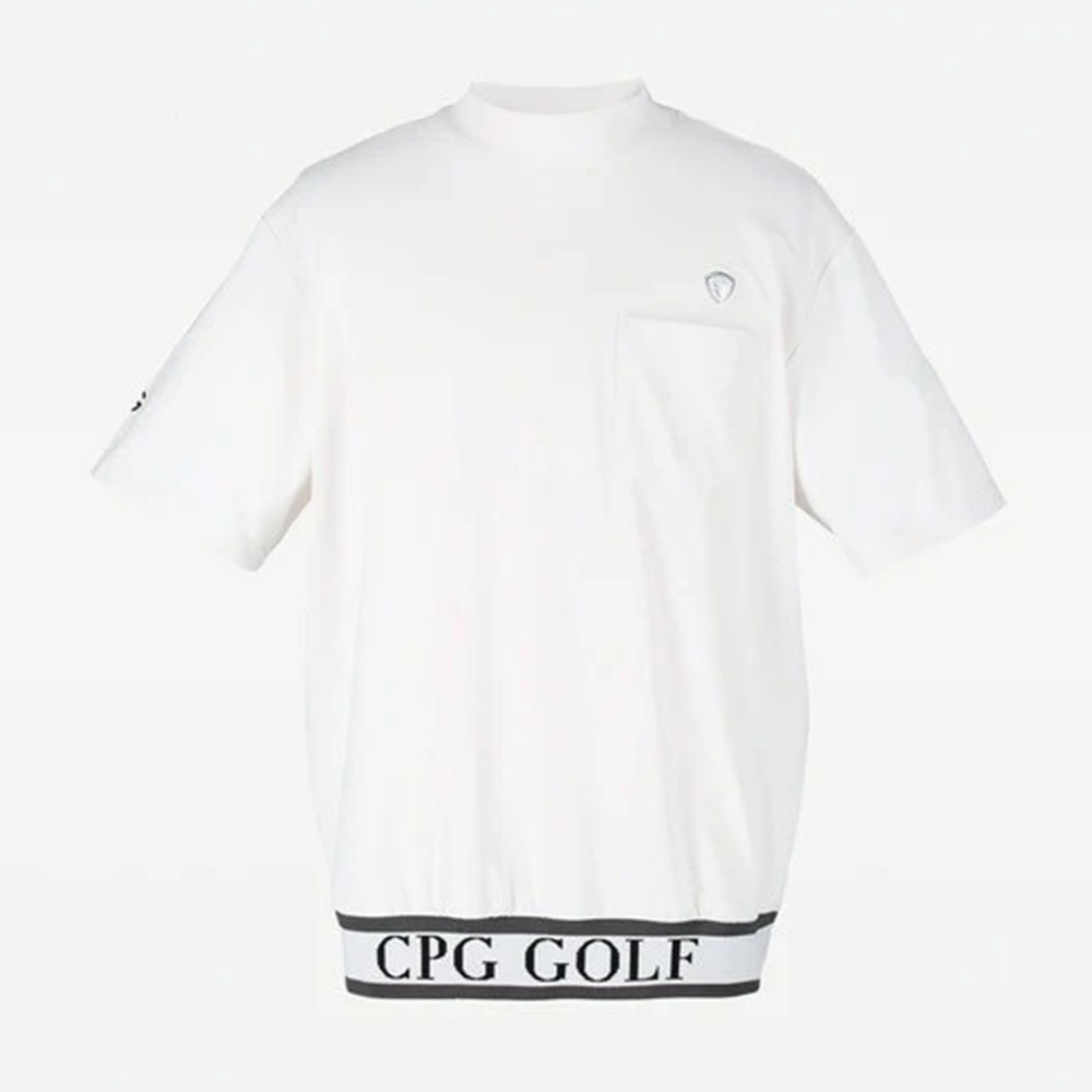 裾JQテープ付きモックネックSS　WHITE【CPG GOLF】