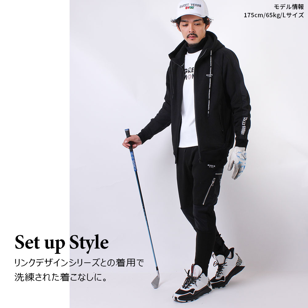 フリース×ナイロン切替フードジャケット【LUXE/R GOLF(ラグジュ