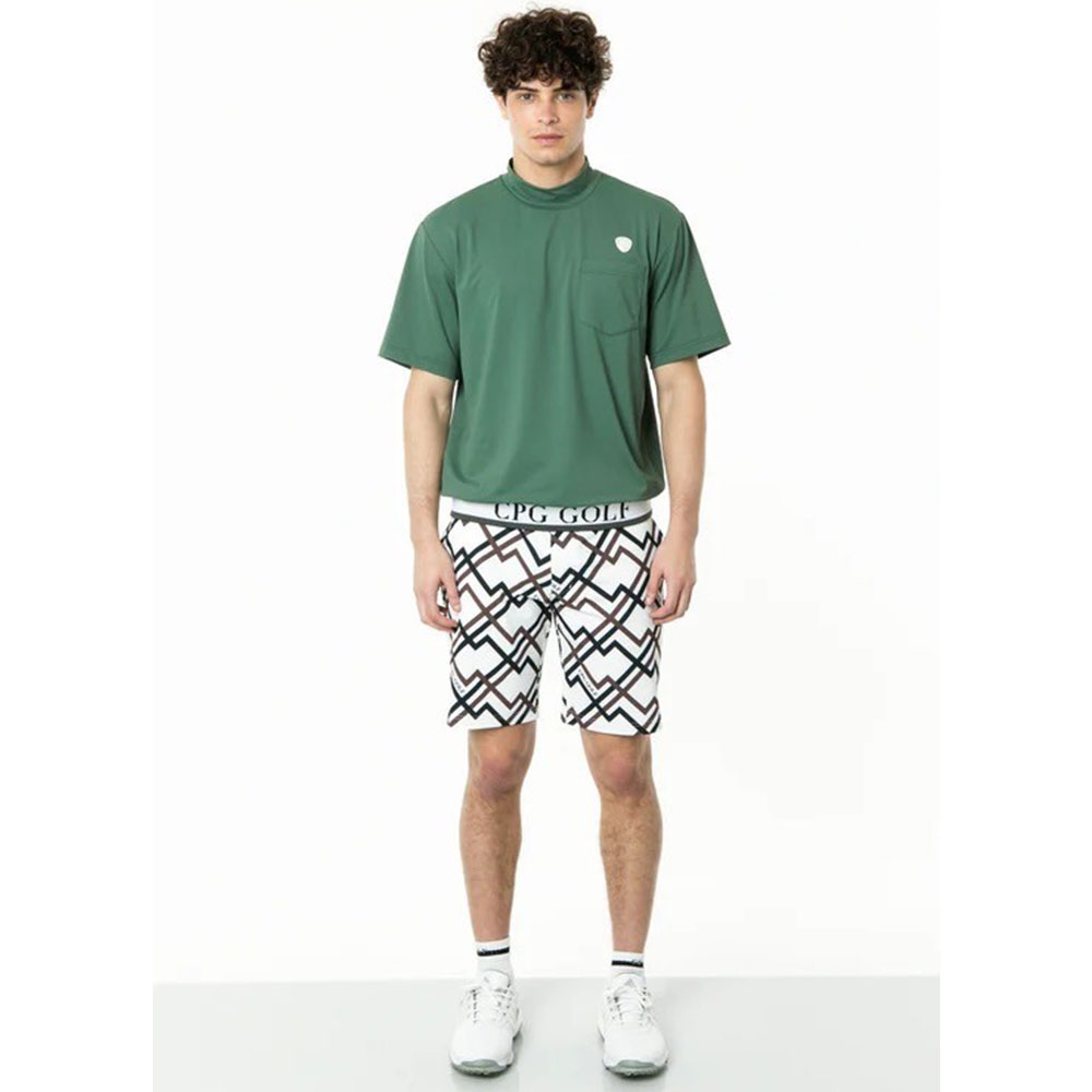 裾JQテープ付きモックネックSS　GREEN【CPG GOLF】