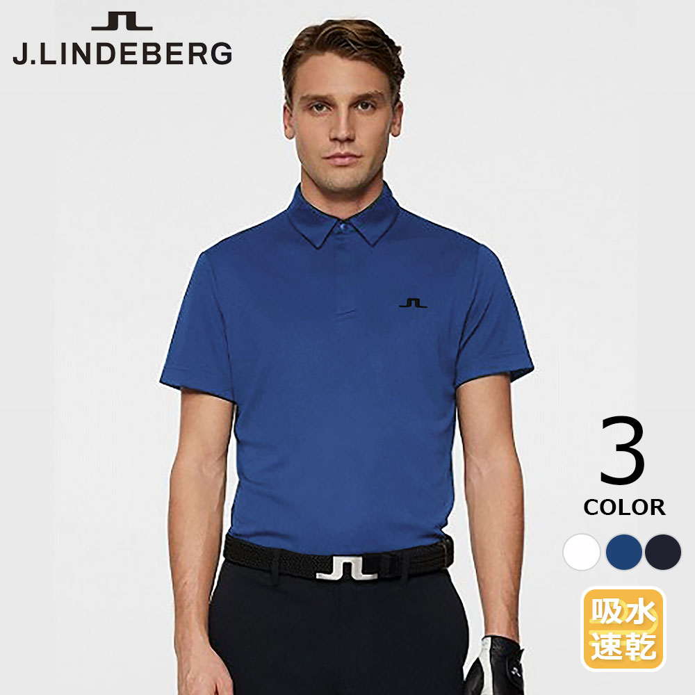 ブリッジモノグラムプリント半袖ポロシャツ【J.LINDEBERG】