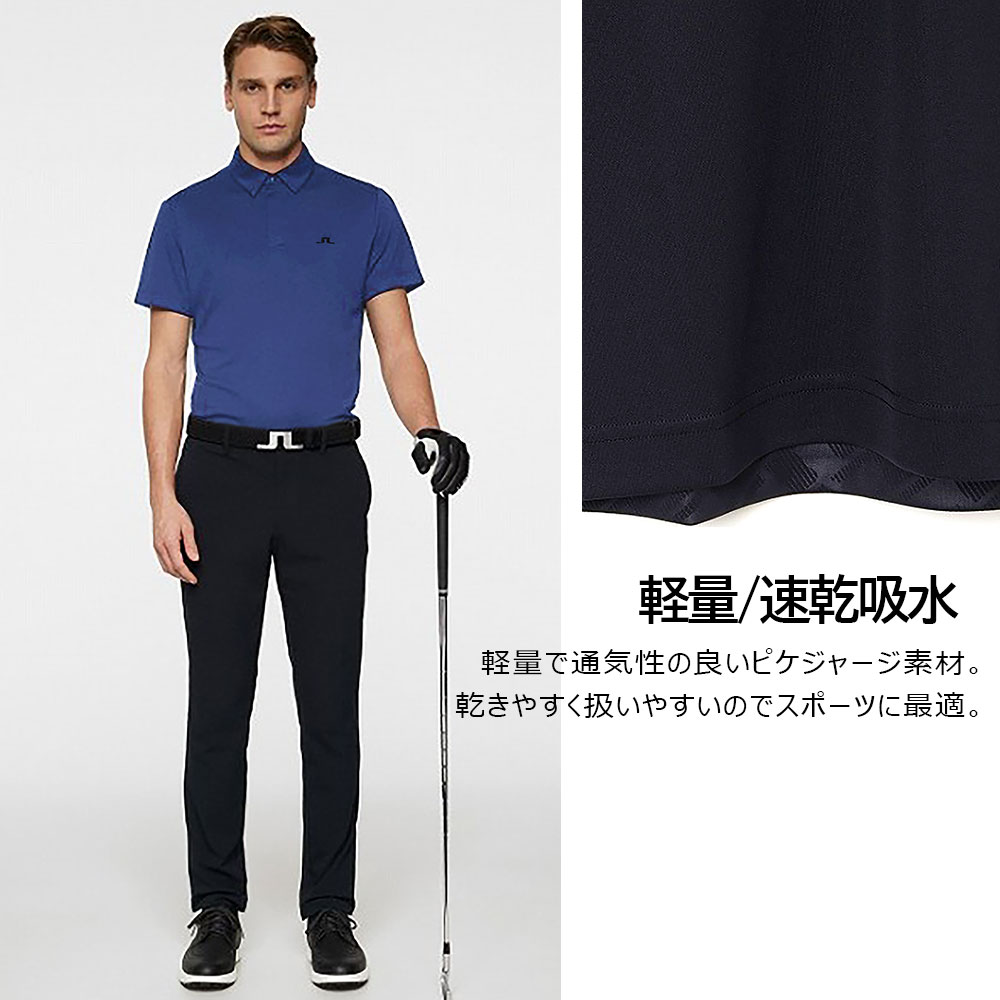 ブリッジモノグラムプリント半袖ポロシャツ【J.LINDEBERG】